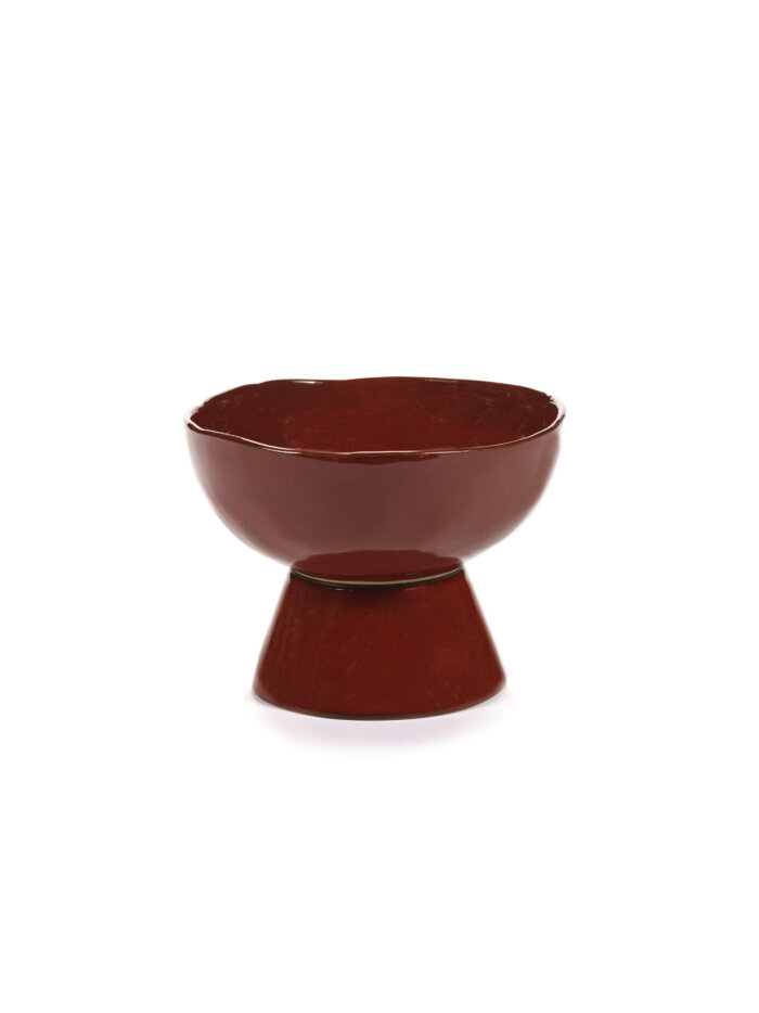 HIGH BOWL LARGE FOOT RED LA MÈRE L 20.5 W 20.5 H 14.5 CM