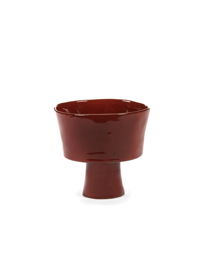 HIGH BOWL FOOT VENETIAN RED LA MÈRE L 18 W 18 H 16.5 CM