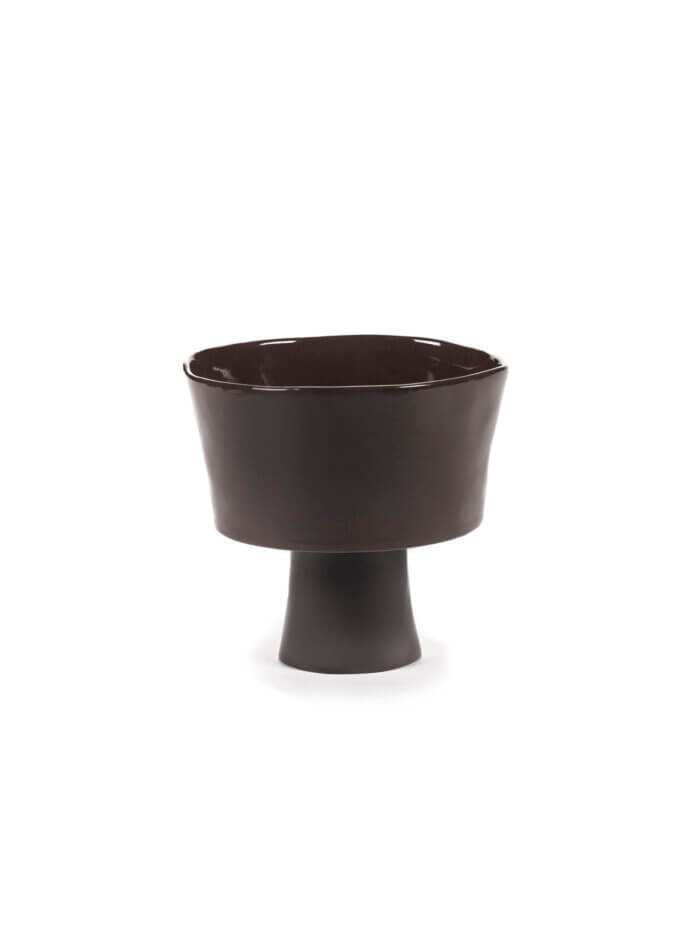 HIGH BOWL FOOT EBONY LA MÈRE L 18 W 18 H 16.5 CM