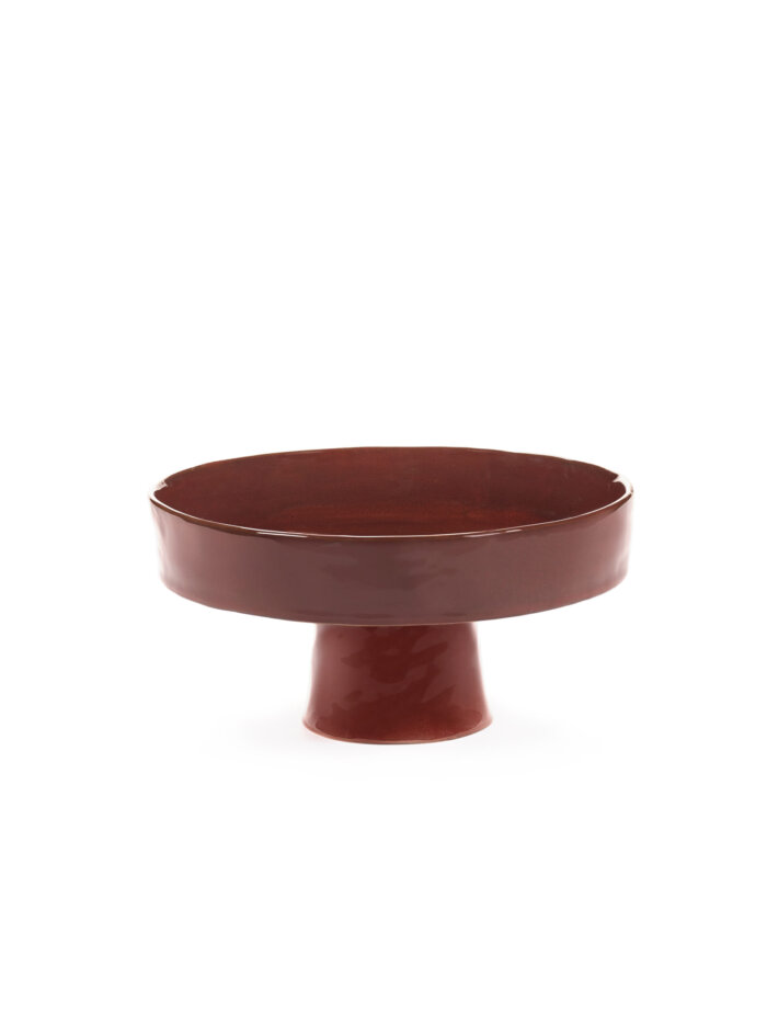 DEEP PLATE FOOT L VENETIAN RED LA MÈRE L 25 W 25 H 12.5 CM