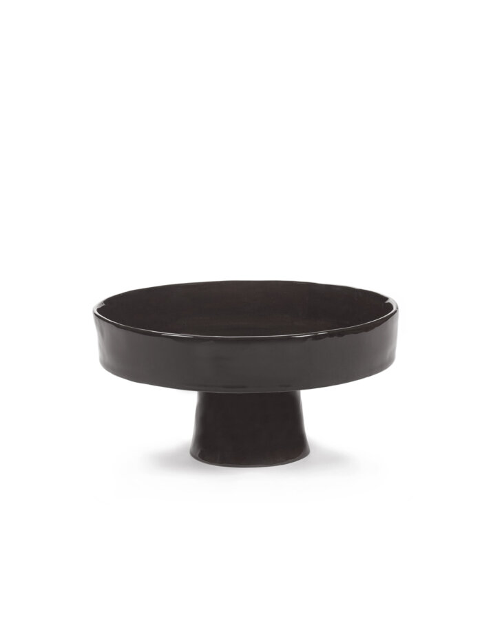 DEEP PLATE FOOT L EBONY LA MÈRE L 25 W 25 H 12.5 CM