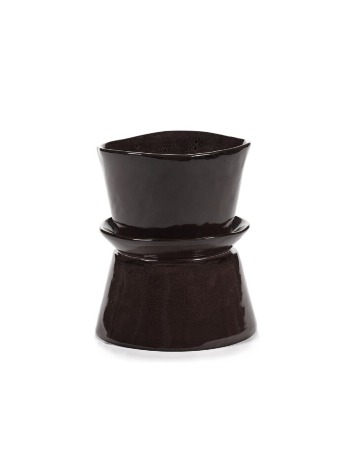VASE/SERVING BOWL EBONY LA MÈRE L 19 W 19 H 22 CM