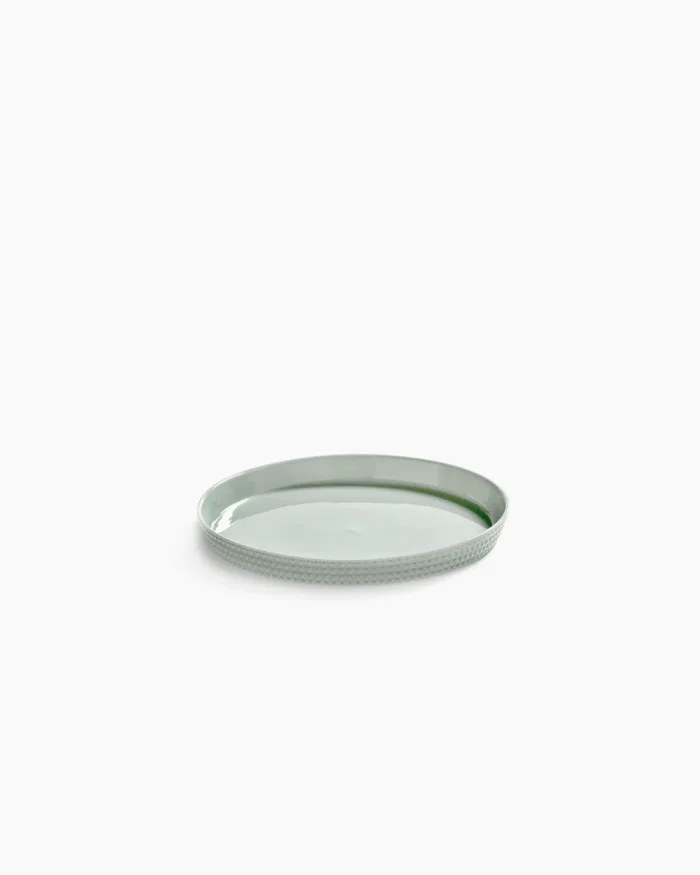 PLATE RAISED EDGE M GREEN NIDO L 16 W 16 H 1.6 CM