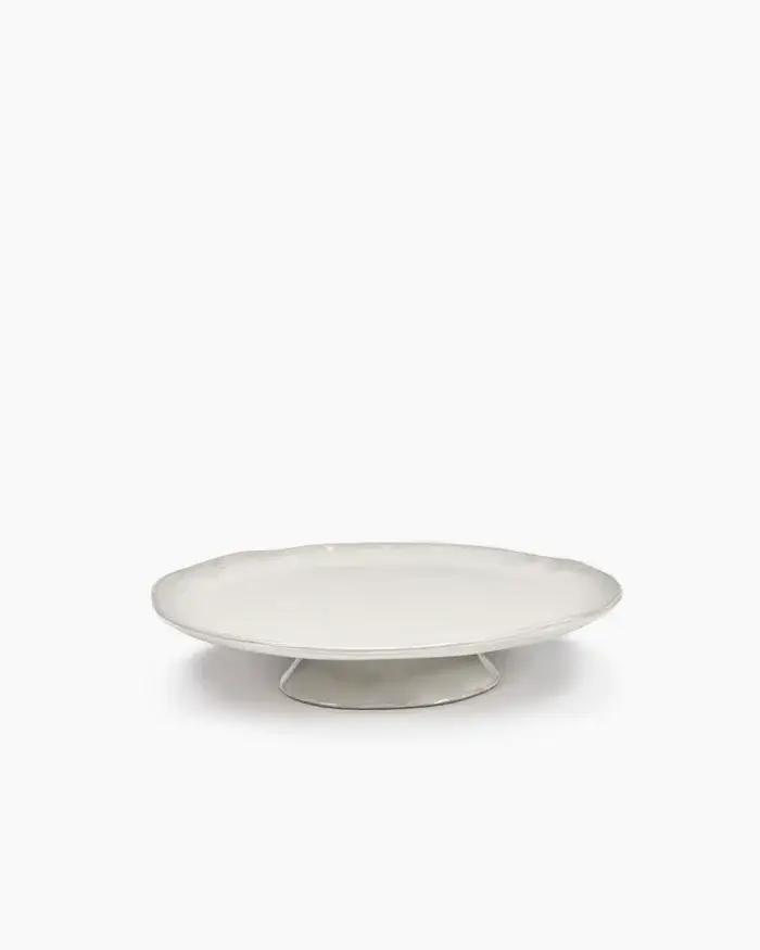 LARGE PLATE ON FOOT OFF WHITE LA MÈRE L 30.5 W 30.5 H 6 CM