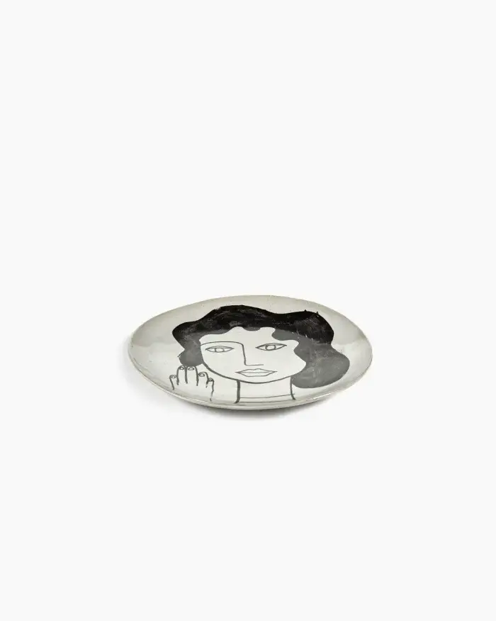 PLATE M OFF WHITE - BLACK LA MÈRE L 20 W 20 H 2 CM