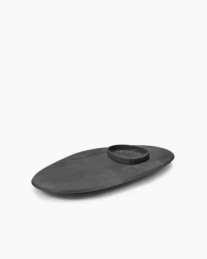 PLATTER + BOWL 01 BLACK DUNE L 60.5 W 34.5 H 8 CM