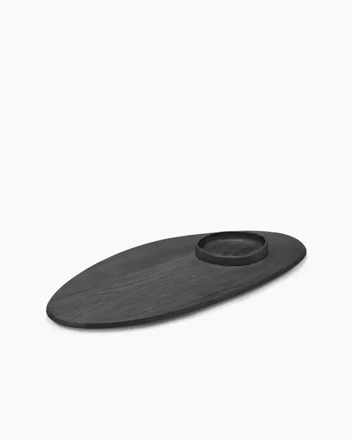 PLATTER + BOWL 02 BLACK DUNE L 81 W 40 H 4 CM