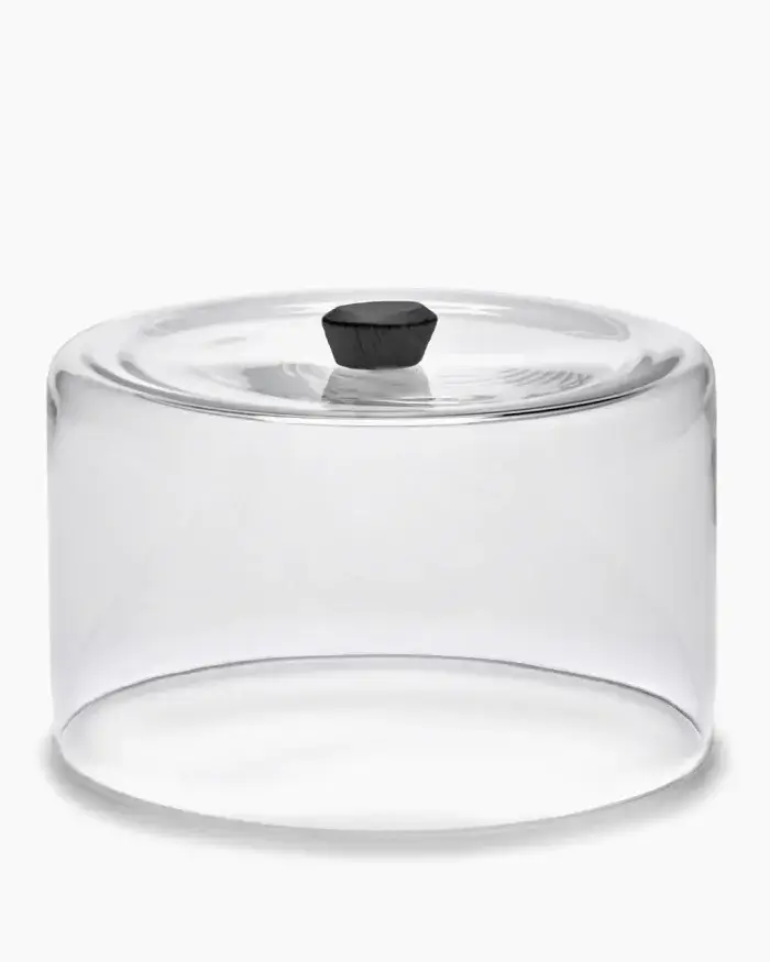 GLASS DOME BLACK DUNE L 30.5 W 30.5 H 17 CM