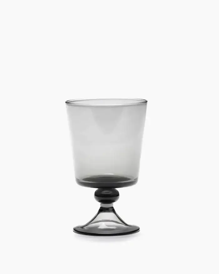 RED WINE GLASS SMOKY GREY LA MÈRE L 8.3 W 8.3 H 13 CM