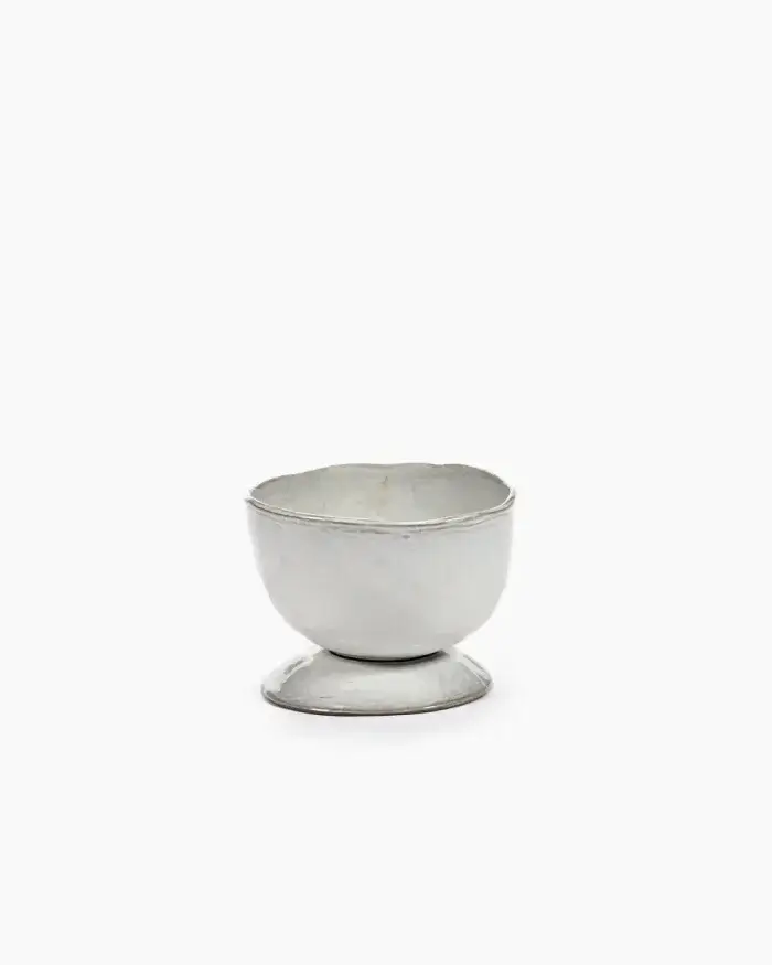 HIGH BOWL ON FOOT S OFF WHITE LA MÈRE L 13 W 13 H 9.5 CM