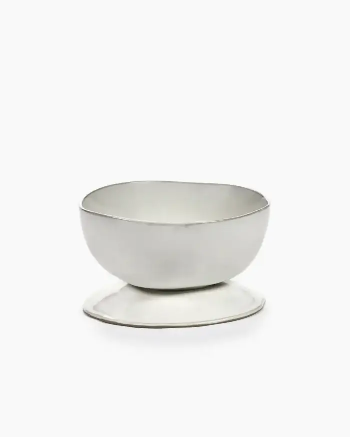 HIGH BOWL ON FOOT L OFF WHITE LA MÈRE L 20.5 W 20.5 H 13 CM